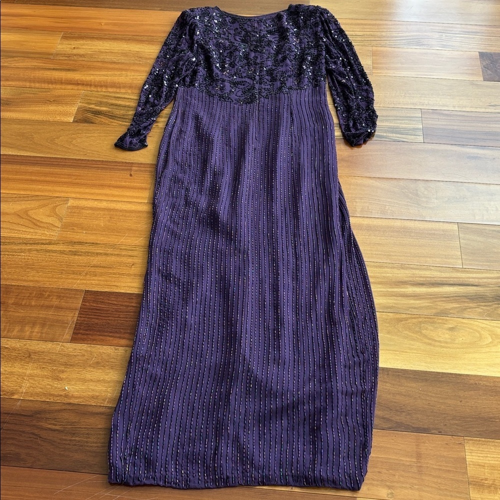 Vintage long silk gown - Picture 9 of 15